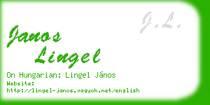 janos lingel business card